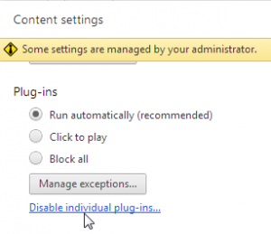 Chrome Content Settings