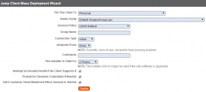 Jump Client Deployment Properties
