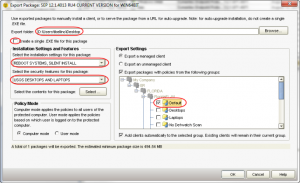 Export Package Window