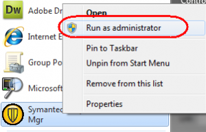 Run As Admin