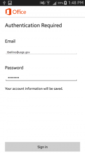 Android Office Signin