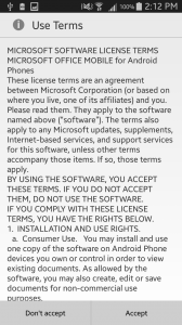 Android Office Use Terms