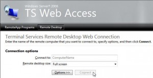 terminal services Remote Desktop Web Connection
