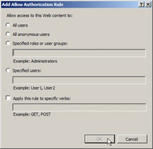 Add Allow Authorization Rule