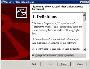 MAC Level Filter Callout Setup