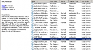 Restart DHCP Server Service