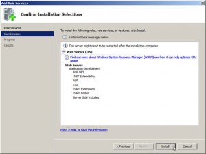 Confirm Installation Selections