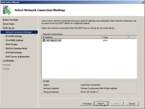 Select Network Connection Binding