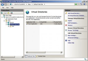 IIS Manager Virtual Directories