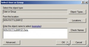 Select User or Group