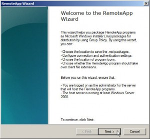 RemoteApp Wizard