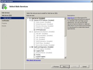 IIS Role Services