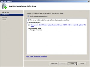 Confirm Installation Selections