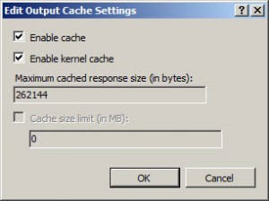 Edit Output Cache Settings