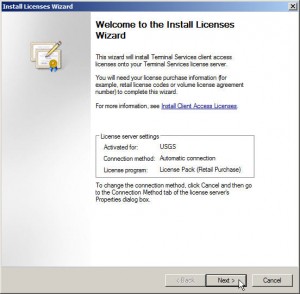Welcome to the Install Licenses Wizard