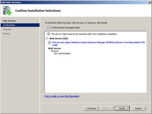 Confirm Installation Selections