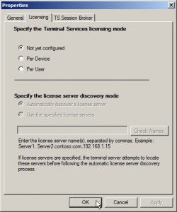 Terminal Server Licensing Mode