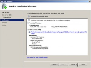 Confirm Installation Selections