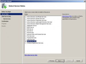 Select Server Roles