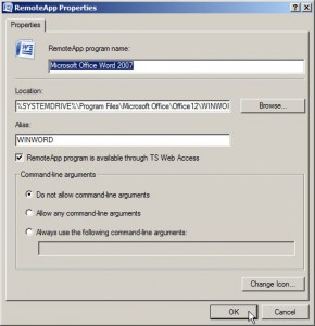 RemoteApp Properties