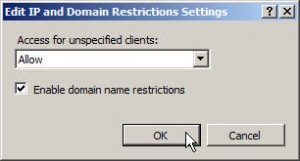 Edit IP and Domain Restriction Settings