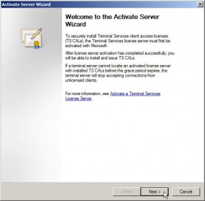 Welcome to the Activate Server Wizard