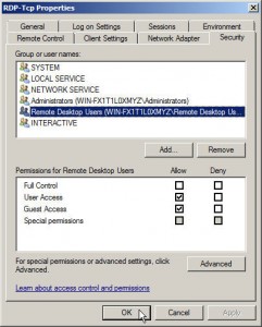 Terminal Services Security
