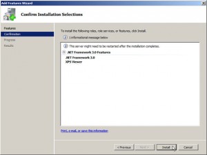 Confirm Installation Selections