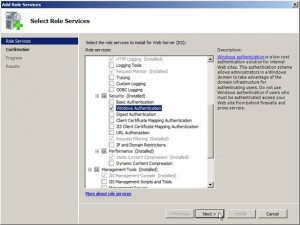 Select Role Services