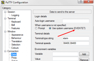 PuTTY Username