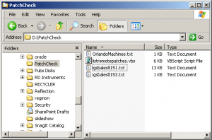 Folder Structure PatchCheck Results