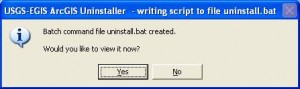 USGS-EGIS ArcGIS Uninstaller