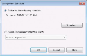 New Advertisement Wizard - Assignment Schedule