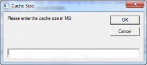 SCCM Right Click Tools - Change Client Cache Size - Enter Size