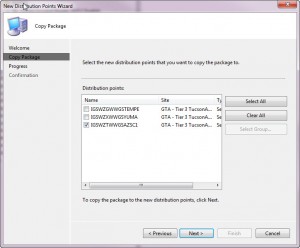 Configuration Manager - New Distribution Points Wizared - Copy Package