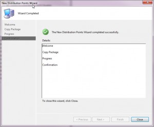 New Distribution Points Wizard - Confirmation