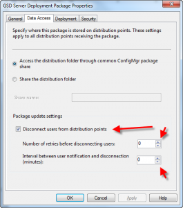 Packagage Properties - Data Access Tab