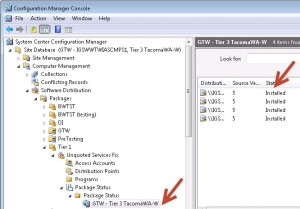 Configuration Manager Console - Package Status