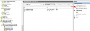 Software Updates - Deployment Packages - Distribution Points - Manage