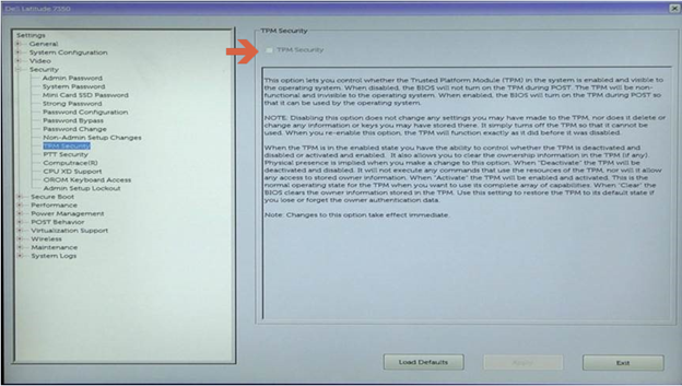 This image has an empty alt attribute; its file name is Dell-BIOS-TPM-setting.png