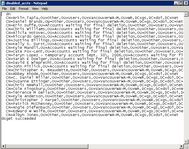 disabled accounts textfile opened in Notepad