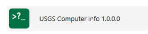 Image of the Start Menu entry for the USGS Computer Info 1.0.0.0 application.